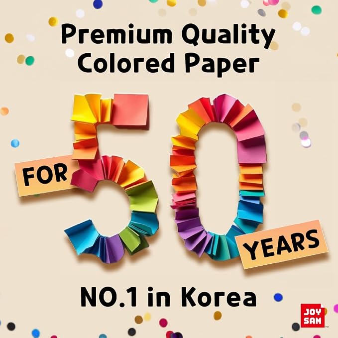 Origami Paper kit for Kids Ages 5-8 8-12, made in Korea, Double sided colored, 500 sheets, 50 Colors, 6x6 Square, DIY art craft projects, easy guide book, QR Video tutorial included