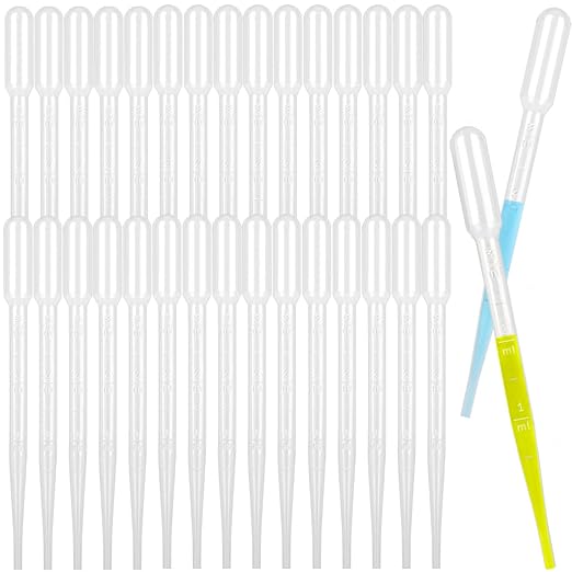 moveland 1000PCS 3ml Disposable Plastic Transfer Pipettes for Lab, Oil, Art | Strong Suction, Leak-Proof, Clear Graduated Scale, Food-Grade PE, Non-Toxic for Aquariums, Classroom Experiments, Schools