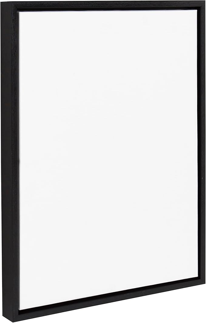Kate and Laurel Sylvie Blank Framed Canvas for Wall; 18 x 24 Black; Sleek Modern Empty Canvas for Painting Your Own Art; Ready to Paint Premium Canvas Already Framed