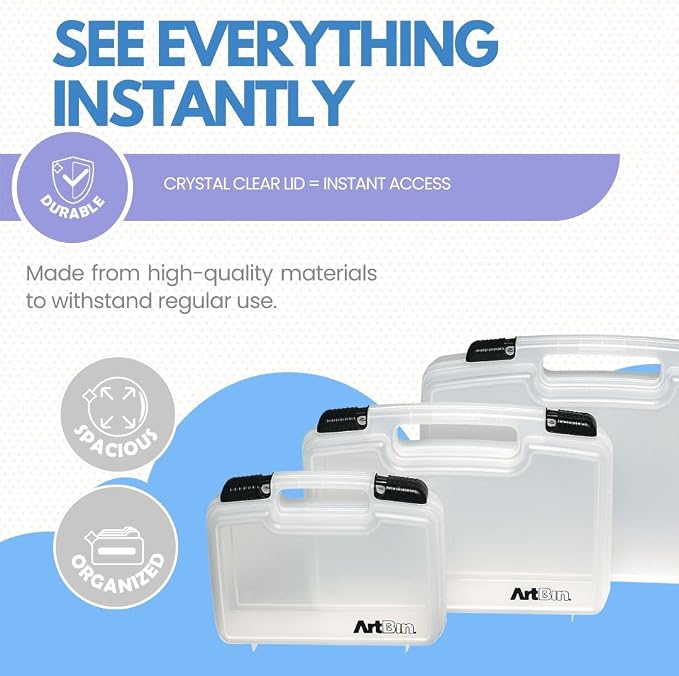 ArtBin 10-Inch Quick View Deep Base Carrying Case, Translucent