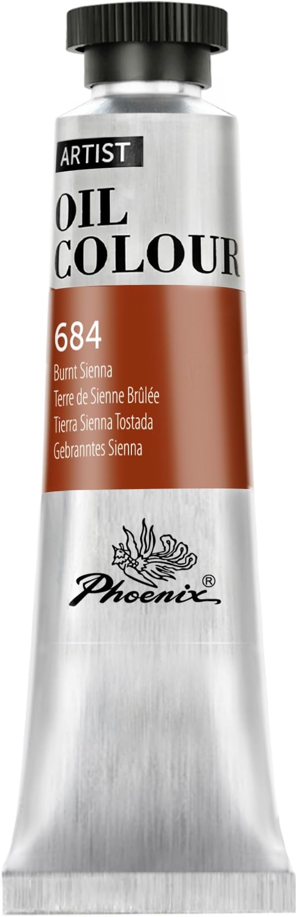 PHOENIX Burnt Sienna Oil Paint - 40ml / 1.35 Fl oz. Single Tube - Artist Quality Oil Based Paint for Professionals