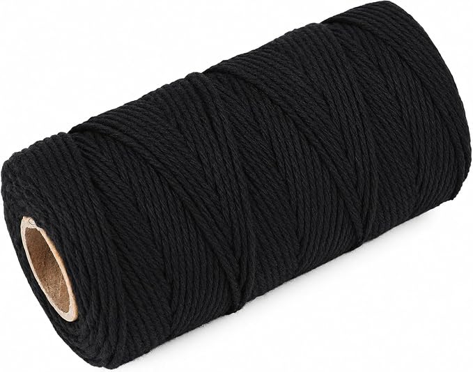 G2PLUS Black String, 2MM 328 Feet Cotton String for Crafts & Bakers | Black Cotton Bakers Twine String, For Gift Wrapping, DIY Arts and Crafts, Halloween, Christmas Decor