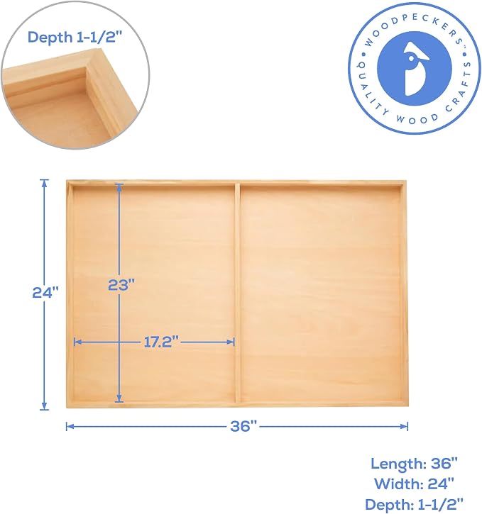 Large Birch Painting Panel 24 x 36 x 1-1/2-inch, Pack of 5 Wood Canvas Boards for Painting, Blank Signs for Crafts, by Woodpeckers