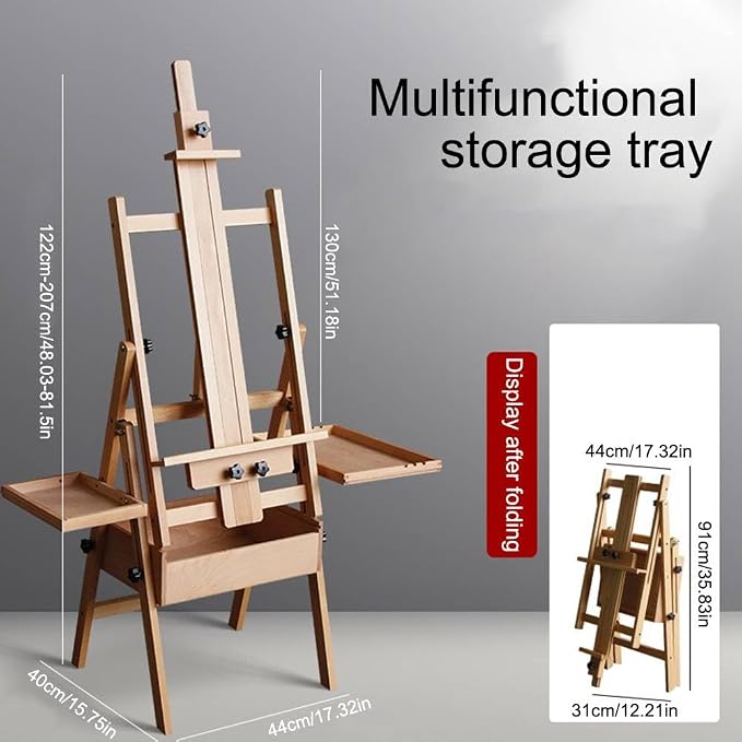 Easel for Painting,Multi-Function Large Beech Wood Art Easel