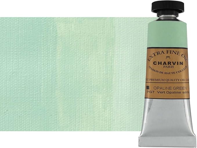 Charvin Extra Fine Oil Paint, Opaline Green 20 ml - Triple-Milled, Rich Texture, Poppy Oil-Based, Light-Fast, Handmade, Archival Quality