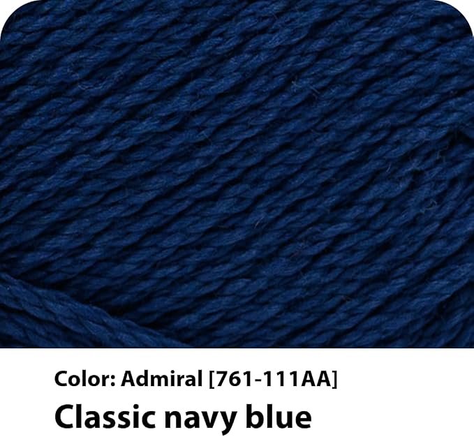 Lion Brand 24/7 Cotton Yarn, Yarn for Knitting, Crocheting, and Crafts, Navy, 3 Pack