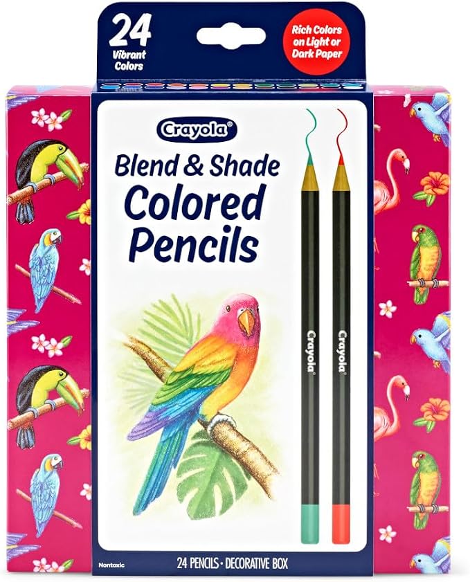 Crayola Blend & Shade Colored Pencils Set (24ct) Colored Pencils for Adult Coloring, Art Supplies for Sketching & Drawing, Gifts for Teens