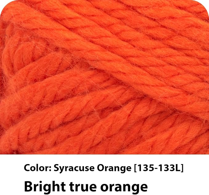 Lion Brand Yarn Hometown Yarn, Super-Bulky Yarn for Knitting, Crocheting, and Crafting, 1 Pack, Syracuse Orange | Super Bulky Acrylic Fiber for Warm Crochet Blankets, Knit Winter Hats, Chunky Cardigans, Soft Scarves, Weaving