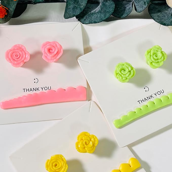 Xaekicr 3pcs Rose Petal Clay Cutters Set – Polymer Clay Cutters for Flower Earrings, Clay Molds for Jewelry Making, Clay Tools for DIY Art Projects