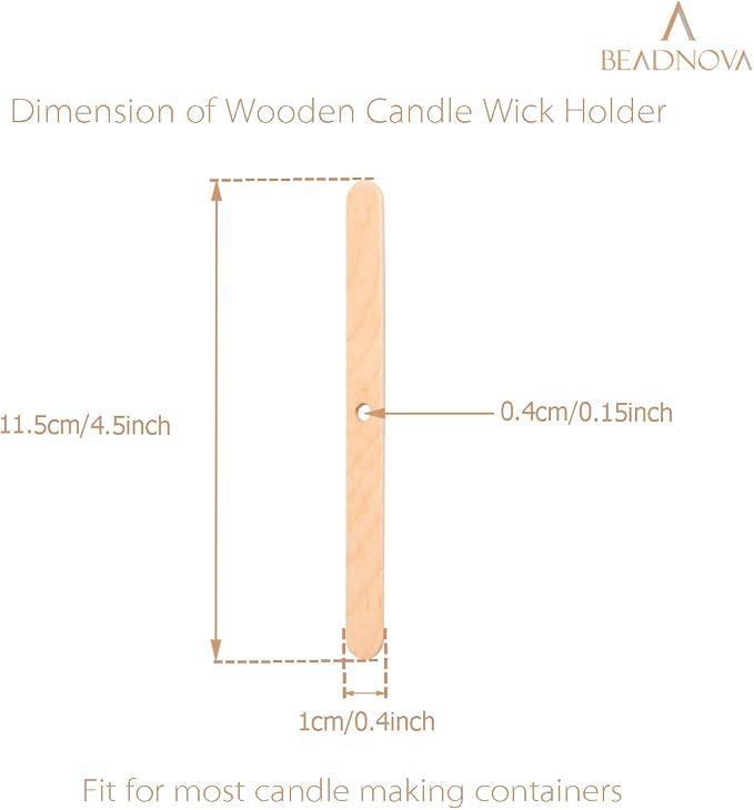 BEADNOVA Candle Wick Holders for Candle Making Wooden Wick Holder Centering Device Bar for DIY and Making (150 pcs)