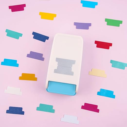 3.9x1.5cm Tab Paper Punch - File DIY Tab Maker Puncher for Notebooks Calendars, Planners, or Albums for Scrapbook Tabs, Junk Journals, Bible Tabs, December Daily, Planner Inserts, and More Projects