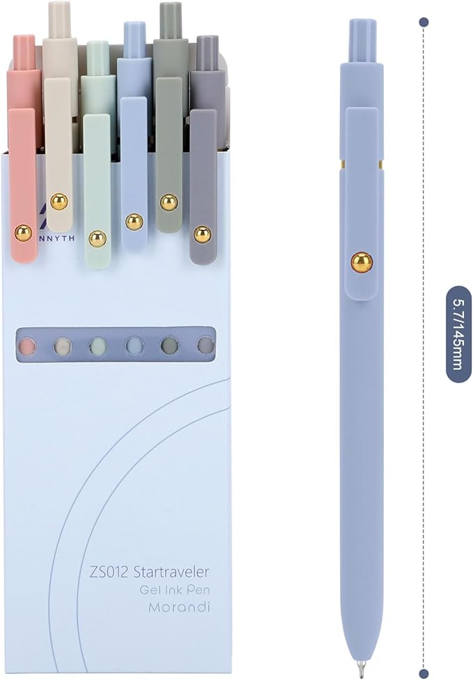 Ddaowanx Gel Pens,6 Pcs 0.5mm Retractable Quick Dry Blue Ink Pens (Pack of 2)