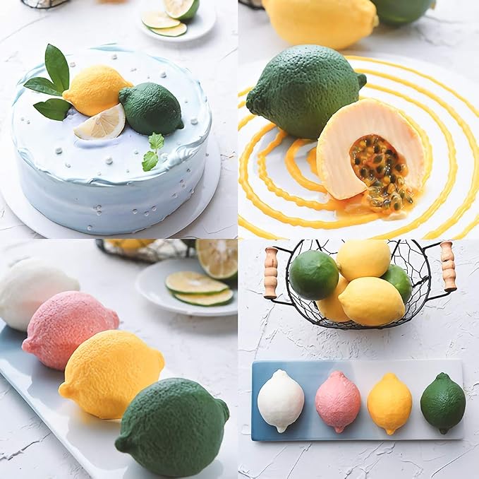MoldFun 3D Lemon Silicone Soap Mold for Homemade Soap Making, Chocolate Mousse Cake Pastry Baking, Candle, Lotion Bar, Bath Bomb, Plaster of Paris Mold