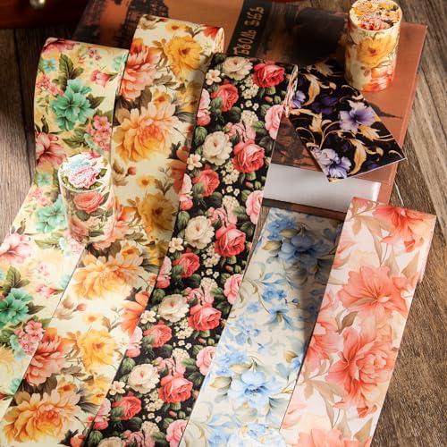 Alideco 6 pcs Decorative Adhesive Tapes Cartoon PET Tape Great for Bullet Journal Supplies, Arts, Scrapbook, DIY Crafts, Planners(huahuibiankuang) (yilushenghua)