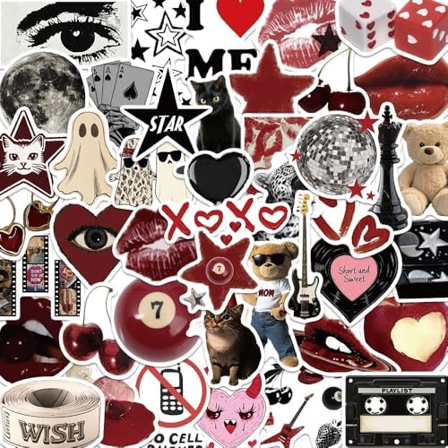 50 PCS Downtown Y2K Stickers, Waterproof Funny Stickers for Water Bottles,Laptop Guitar Skateboard Drum Stand Journaling Decorative Decals for Adults Woman
