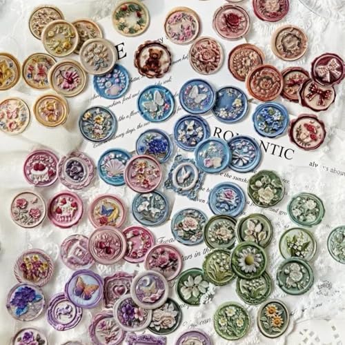 90PCS Pre-Made Envelope Seal Stickers, Classic Vintage Theme Waterproof Self-Adhesive Stickers for Wedding Invitations, Birthday Gift Wrapping, Scrapbook & Journal Decoration (90PCS Classic Vintage)