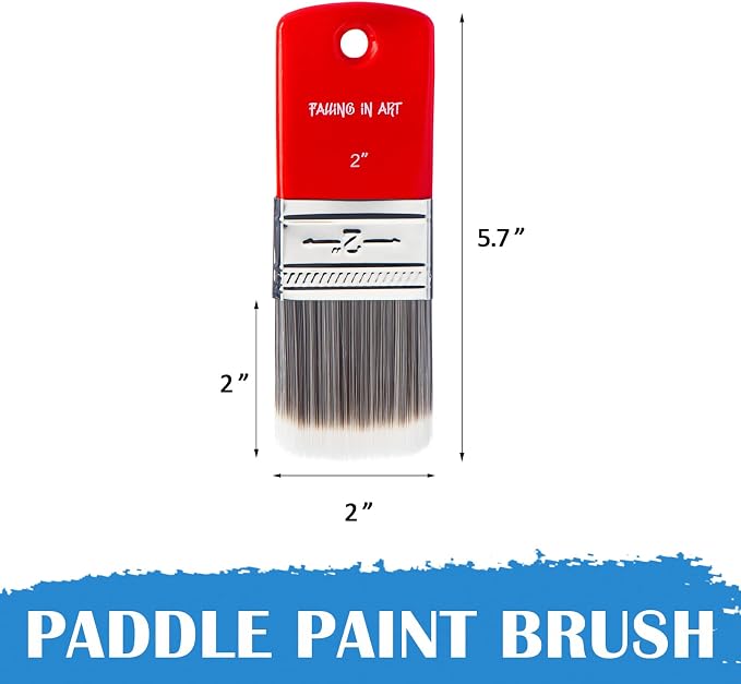 Falling in Art 2 Inch Filbert Paddle Paint Brush | Scale Brush, Blending Paint Brush for Oil and Acrylic Paints