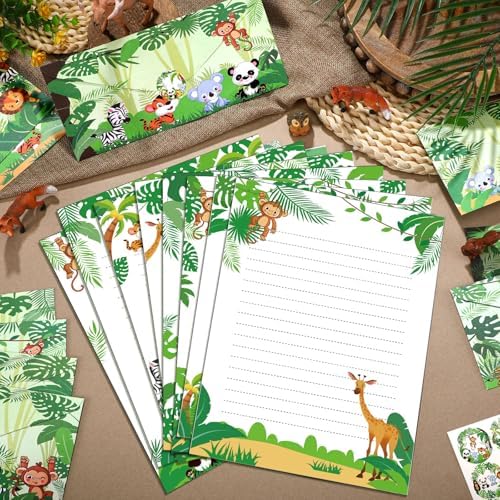 Taobary 160 Pack Stationery Paper Set,safari Animal,8.5 X 11 Inch