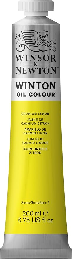 Winsor & Newton Winton Oil Color, 200ml Tube, Cadmium Lemon | Artist pigments, Durable, Lightfast, Permanent, Uniform Consistency, Great Pigment Load