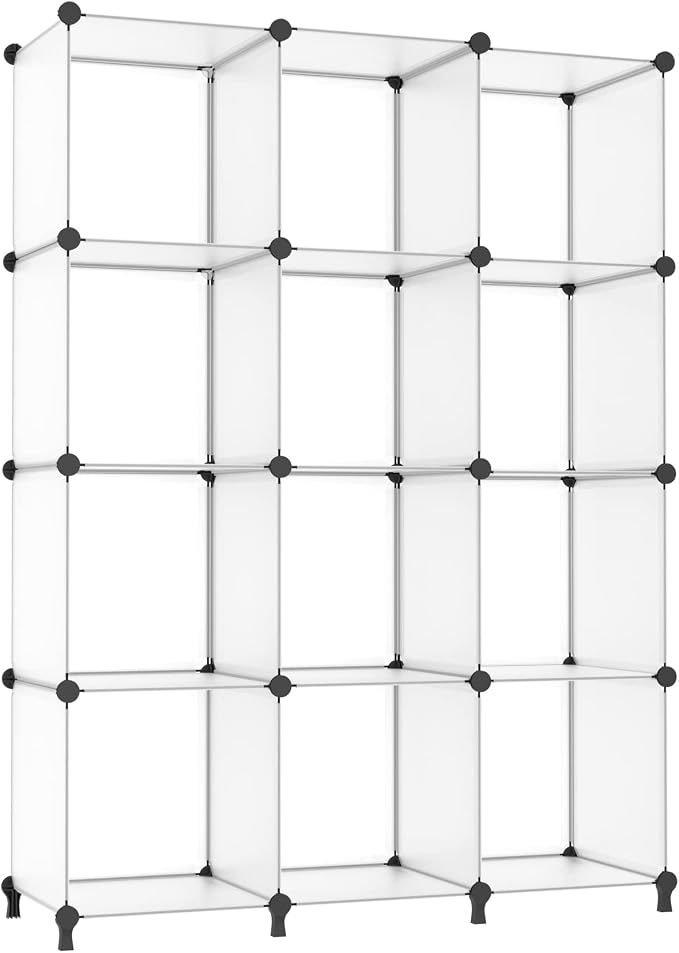 AWTATOS Closet Organizer, 12 Cube Storage Organizer, Translucent