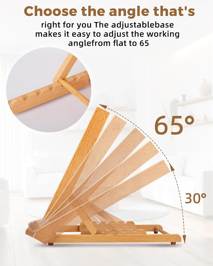 5-Position Tabletop Easel, Adjustable Angle Drafting Table Easel Drawing and Sketching Board, 18 1/2 Inches by 14 1/8 Inches