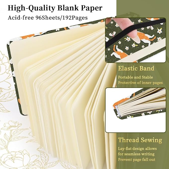 4.8" Pocket Sketch Book,80gsm Hardcover Art Sketchbook for Drawing Journal