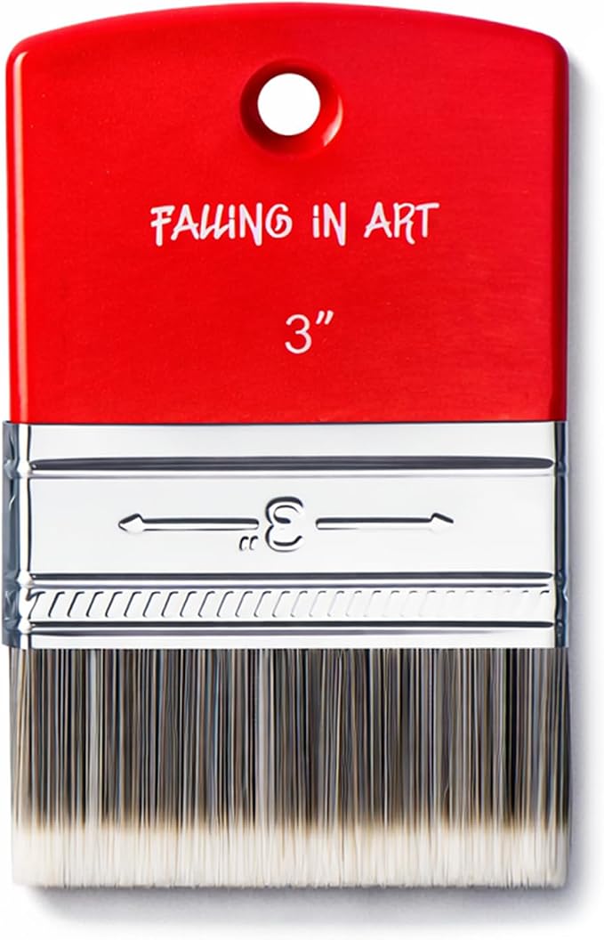 Falling in Art 3 Inch Flat Paddle Paint Brush | Scale Brush, Blending Paint Brush, Wide Flat Paint Brushes for Oil and Acrylic Paints