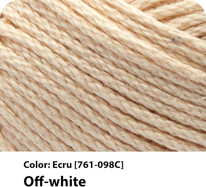 Lion Brand 24/7 Cotton Yarn, Yarn for Knitting, Crocheting, and Crafts, Ecru, Pack of 3