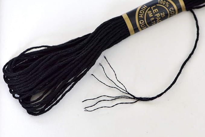 Premium Embroidery Floss - Cross Stitch Threads - Friendship Bracelets Floss - Crafts Floss-Black and White - Hand Embroidery Thread 24 Skeins Per Pack
