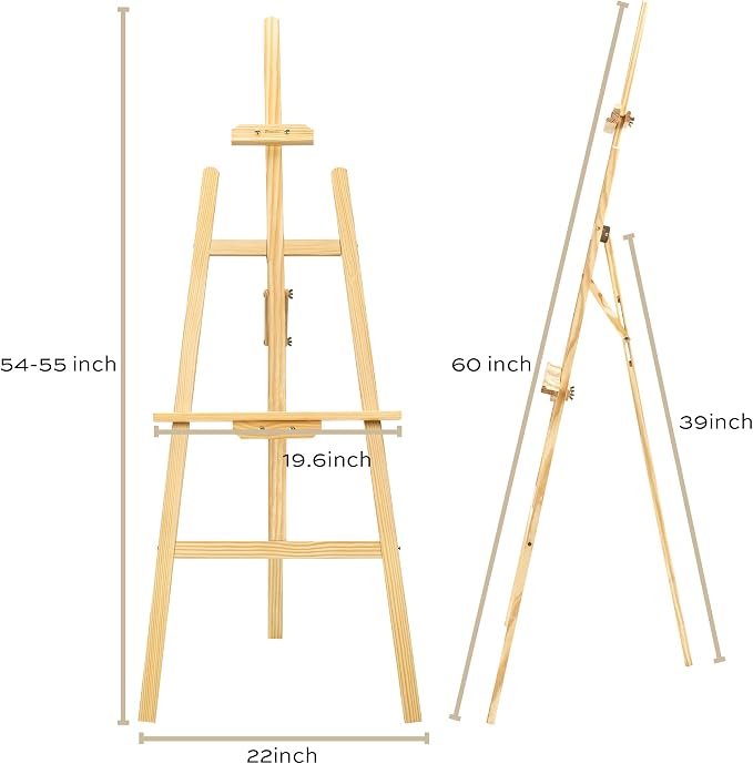 finenolo Wooden Easel Stand for Painting, 45" Adjustable Height Folding Art Easel for Canvas, Drawing, Wedding Signs & Posters, Ideal for Adults, Artists, Beginners, Students & Kids | Painting easel for canvas, drawing, wedding signs & posters, ideal f...