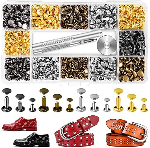 JETMORE 240 Sets Leather Rivets, Rivets for Fabric, Bags, Shoes and Crafts