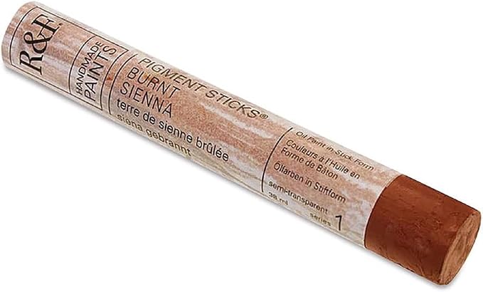 R&F Handmade Paints - Professional Oil Pigment Stick, Burnt Sienna, 38 ml