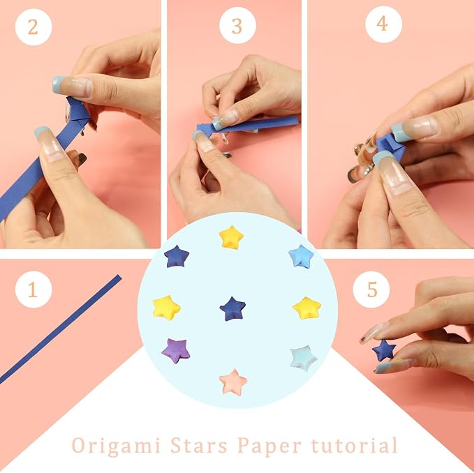1512 Sheets Origami Paper, 27 Colors Double Sided Paper Star Strips