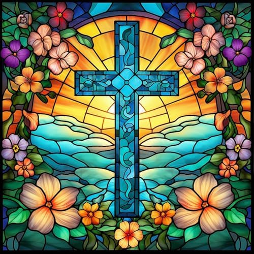 Christian Diamond Art Kit for Adult-Cross Diamond Painting Wall Art 14x14IN