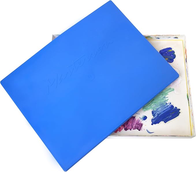 Masterson Palette Seal 12 x 16 in | Keeps Wet Paint Fresh for Weeks, Oil or Acrylic Painting Palette with Lid, Seal, Blue Lid Box, Made in USA
