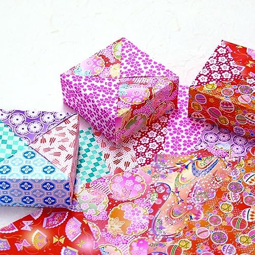 JapanBargain, 300 Sheets Japanese Washi Paper Chiyogami Paper Origami Folding Paper Yuzen Style 3 inch Made in Japan, 7.5 cm
