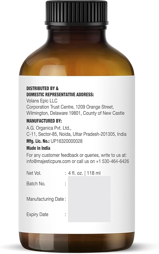 Majestic Pure Lavender Essential Oil for Diffuser - 4 Fl Oz | 100% Natural Essentials Oils for Aromatherapy, Soap and Candle Making Fragrance, Massage and Skin, Lavender Oil