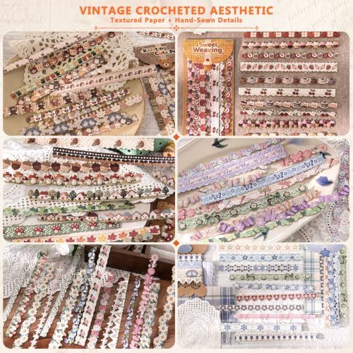 Fabrication Dividing line Wasi Tape 120 Pcs Vintage Watercolor Washi Tape Set, Decorative Tape for Bullet Journal, DIY Craft, Scrapbook Supplies