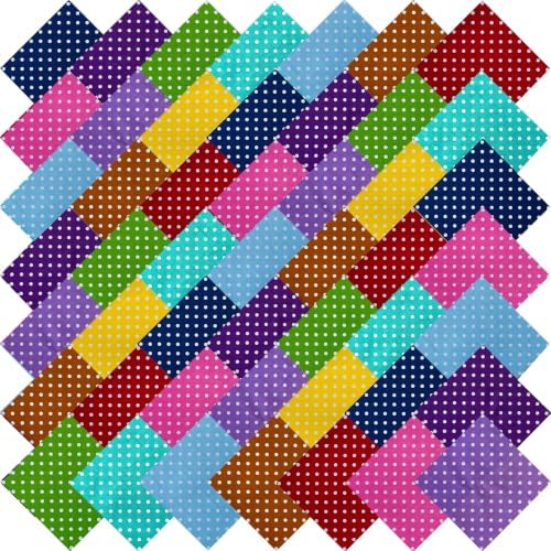 5"x 5" 50pcs Cotton Fabric Squares for Sewing Quilting Supplies-Polka Dot
