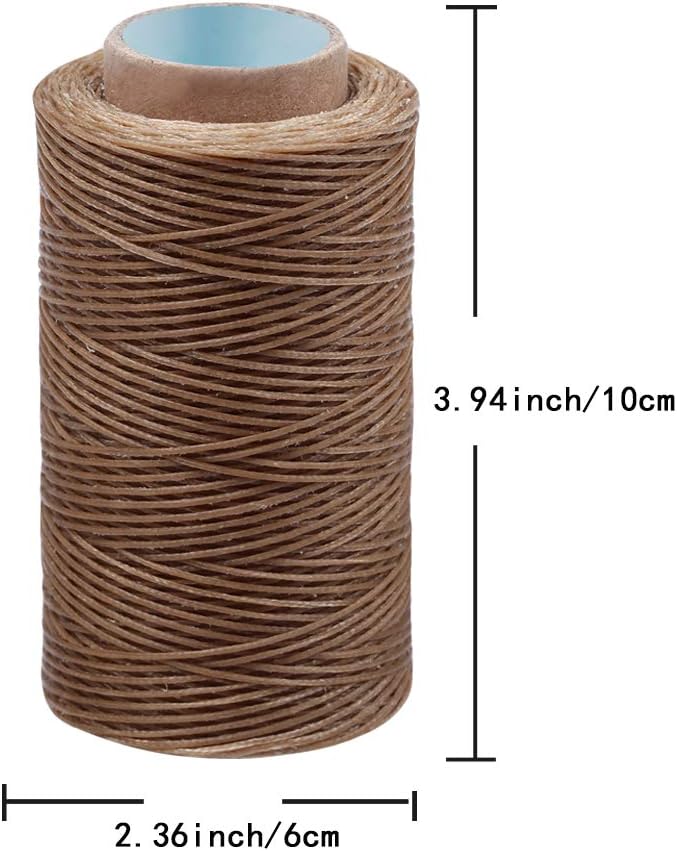 284Yards Leather Sewing Waxed Thread, 0.8mm Waxed Thread for Bookbinding | Waxed Thread for Bookbinding, Upholstery Thread Heavy Duty, Wax String for Leather Craft DIY/Bookbinding/Shoe Repairing