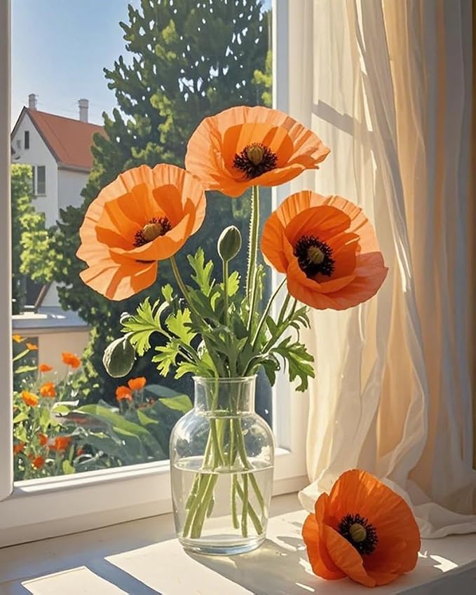 ZRIZQ Paint by Numbers Kit for Adults Beginner,Flowers,16x20
