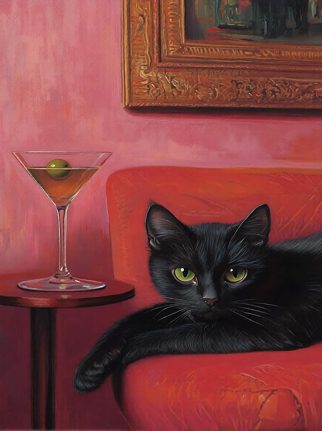 Black Cat Diamond Art Kits for Adults 12x16inch
