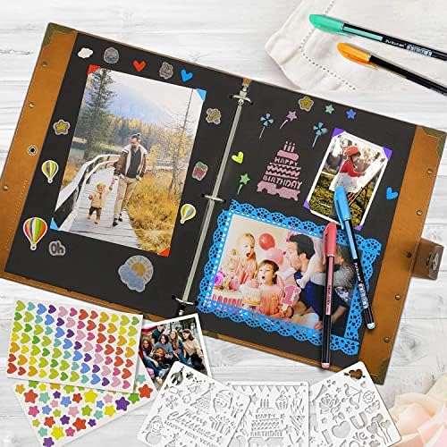 ZEEYUAN Mothers' Day Gift Scrapbook Album for Mom, Leather Photo Album Journal Scrap Book Family Scrapbook Gift for Mom Grandma