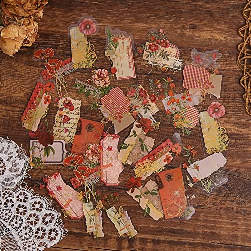 Dizdkizd 180 Pieces Transparent Flower Scrapbook Stickers