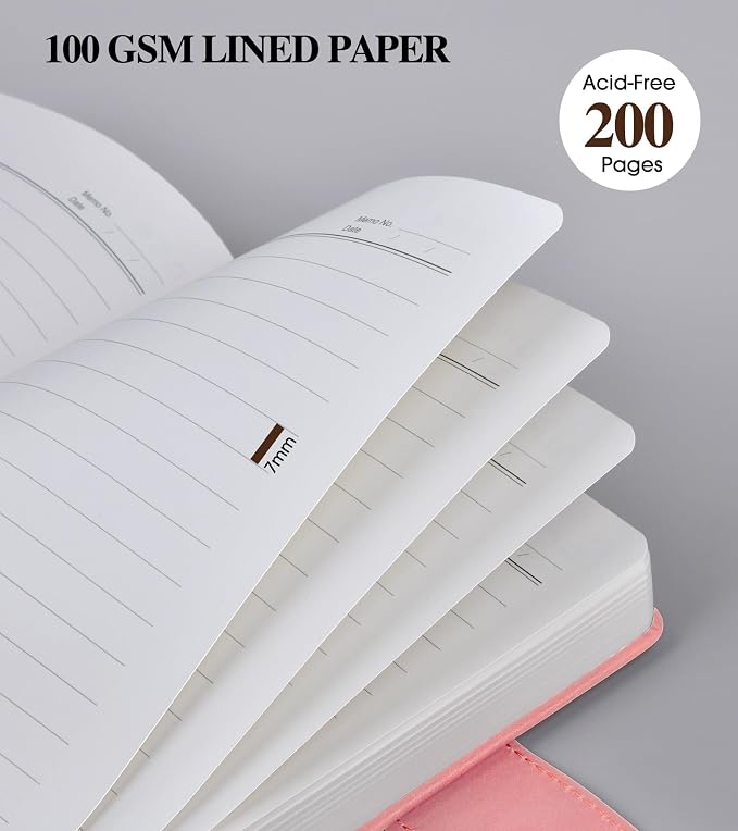 PAIBAS Lined Journal Notebook for Men, A5 Leather Journals for Writing Women, Hardcover Notebooks for Work,School,Note Taking,Travel,Business,Personal daily Diary,200 Page College Ruled (5.9" x 8.4")