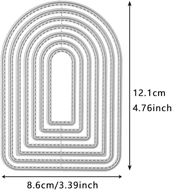 Silver Overlap Arched Border Metal Cutting Dies for Card Making Kit Embossing Paper Die Cuts Scrapbook Machine Stencils Storage Pockets Supplies, Scrapbooking and Stamping