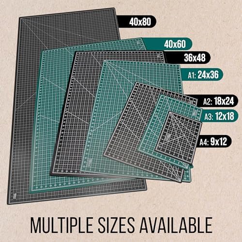 U.S. Art Supply 12"x18" Self-Healing Cutting Mat 5-Ply 2 Pack Green/Black