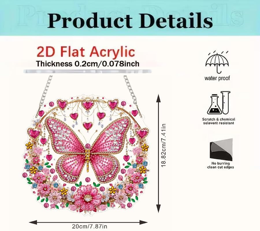 Butterfly Hanging Diamond Art Kits for Adult Diamond Painting Kit Pendant
