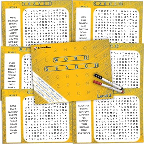Keeping Busy Word Search 3 Dementia Activities for Seniors | Alzheimer Products for Elderly Patients | Fun Memory Game Toy & Cognitive Brain Puzzle for Senior Citizens w/Memory Loss or Alzheimers