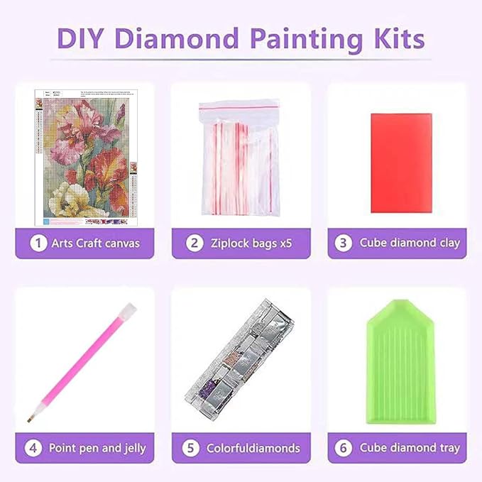 XUCNWL Diamond Art Kits for Adults,Flower Diamond Painting for Beginners